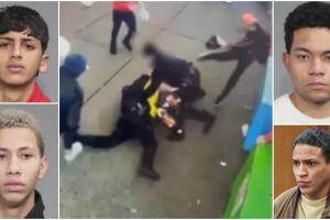 sospechosos agredir policías times square libertad fianza nueva york