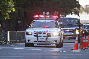 Polizeiescorte in New York City