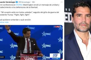 Esta es una imagen del ademán que hizo Eduardo Verástegui y que presumió en X.