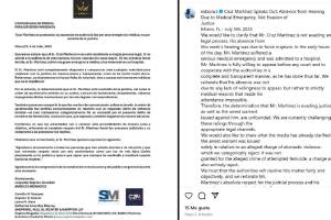 Equipo de abogados de Cruz Martínez emite comunicado