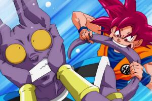 Goku mordiendo a Bills