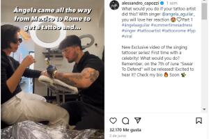 Ángela Aguilar acudió con un profesional para un nuevo tatuaje.