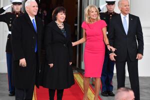 Donald And Melania Trump Arrive At White House Ahead Of Inauguration