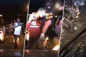 Vandalizan patrulla de policía.