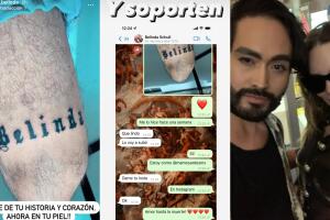 La mamá de Belinda presumió así el tatuaje que se hizo el 'tiktoker' Memo Santos con el nombre de la cantante. 