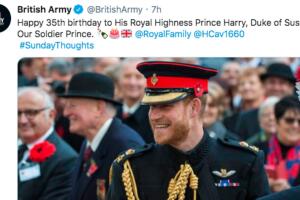Ejército británico felicita al príncipe Harry