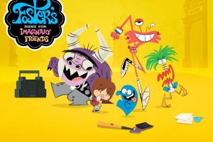 Eduardo, Mac, Boo, Wilt y Coco de la caricatura 'Mansión Foster para amigos imaginarios'