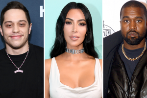 Pete Davidson, Kim Kardashian y Kanye West
