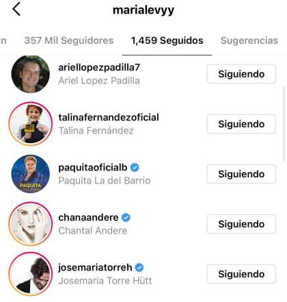 Supuestamente 'La Dama del Buen Decir' no ha estado de acuerdo en que su nieta se deje ver desnuda en redes sociales. Hasta ahora, no se ha expresadoal repecto. Curiosamente, no sigue a María en Instagram, pero la joven sí la sigue a ella.
<br>
