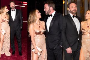 Ben Affleck destacó con un elegante esmoquin negro al acompañar a JLo.