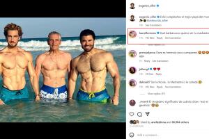 Eugenio Siller felicitó a su padre y Laura Flores reaccionó a la foto.