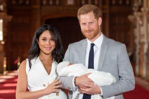 The Duke & Duchess Of Sussex Pose With Their Newborn Son
