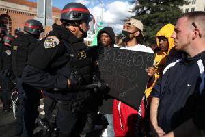 Demonstrators Protest Against Recent Sacramento Police Shooting Of Unarmed Black Man