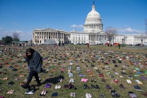 Protesta de zapatos en Washington