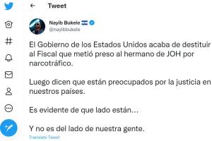 Bukele tuit sobre Emil Bove