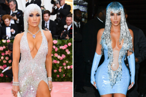 Jennifer Lopez y Kim Kardashian usaron looks similares con horas de diferencia