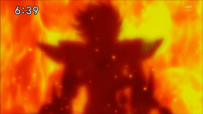 Ikki rodeado en fuego