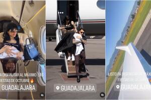 Christian Nodal llegó a Guadalajara el pasado fin de semana acompañado de Cazzu y su bebé. 