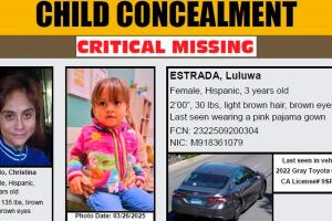 Luluwa Estrada, de 3 años, desapareció el 25 de marzo en la ciudad de Paramount.