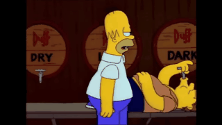 Gif Barney tomando cerveza