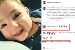 Valentina Soler celebra el primer cumpleaños de su hija Alfonsina
