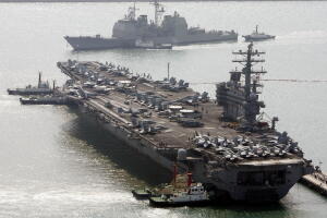 Portaaviones Ronald Reagan, uno de los que participan en el ejercicio naval en la península coreana.