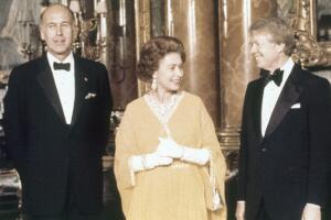 Reina Elizabeth II con presidentes de EEUU