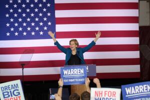 Presidential Candidate Elizabeth Warren Holds Primary Night Event In Manchester