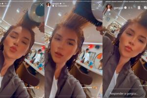 Así se dejó ver Giselle Soto durante este fin de semana desde un salón de belleza.