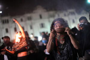 Peruvians Hold A Vigil After Merino's Resignation