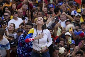 María Corina Machado en protesta en Caracas Enero 2025