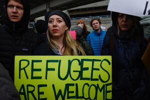 Cuando Trump anunció la suspensión del programa de refugiados y el veto a ciudadanos de varias naciones de mayoría musulmana, distintas protestas se realizaron en Estados Unidos.