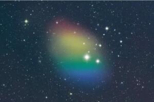 Representación artística del gas hidrógeno observado en la galaxia J0613+52