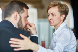 Helpful,Colleague,Comforting,Frustrated,Businessman,In,Trouble