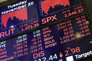 La pérdida del valor del las acciones en el mercado bursátil de Estados Unidos desde el pico del pasado 20 de septiembre ya totaliza $3.1 billones (trillions) hasta el cierre del lunes, según la calificadora de riesgo Wilshire Associates.