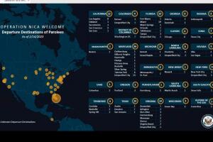 State Department map of Nicaraguan prisoners resttlement