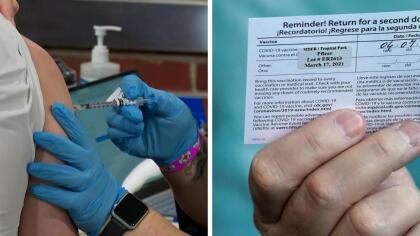 Tarjeta de vacunación contra el coronavirus.