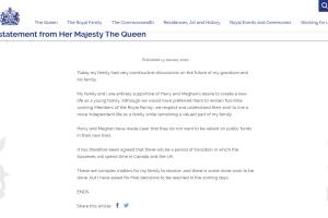 Comunicado Reina Isabel II Harry y Meghan