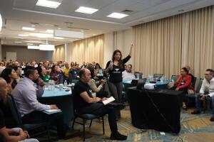 Gaby Berrospi in a Miami class