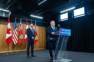 Ontario Premier Doug Ford Holds News Conference With Ontario's Minister Of Energy And Electrification