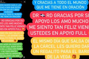 Este es el mensaje que Tekashi 6ix9ine publicó en Instagram desde prisión y en el que advirtió y prometió dar un concierto "gratis" cuando salga de la cárcel.