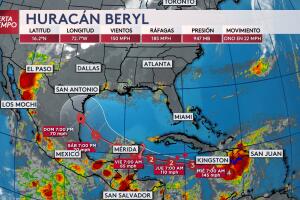 huracan beryl modelos trayectoria lluvias texas