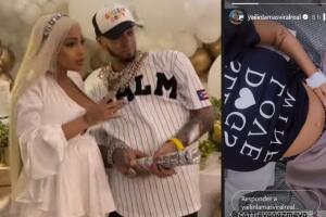 La foto de la derecha de Yailin La Más Viral es la que ha despertado alarma en medio de versiones que apuntan a que ya dio a luz. 