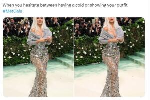 Kim Kardashian en los memes de la Met Gala 2024