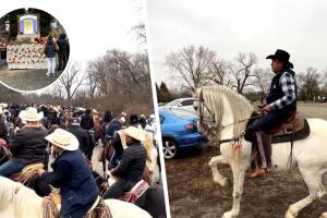 Inicia la peregrinación por la Virgen de Guadalupe en Chicago: A caballo llegaron cientos de feligreses al Santuario en el Cerrito del Tepeyac 