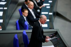 The President of Germany's Bundestag Norbert Lammert commemorates the 72nd anniversary of the Holocaust and the liberation of Auschwitz, in Berlin
