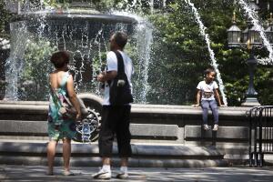 Heat Wave Brings Temperatures Into Upper 90's In New York City