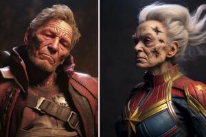 Artista muestra cómo se verían Star-Lord y Capitana Marvel si fueran adultos mayores