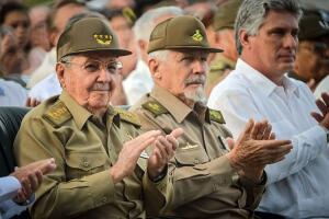 Raul Castro with Ramiro Valdes