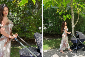 Nadia Ferreira también pasea a su bebé en carriola de Dior.